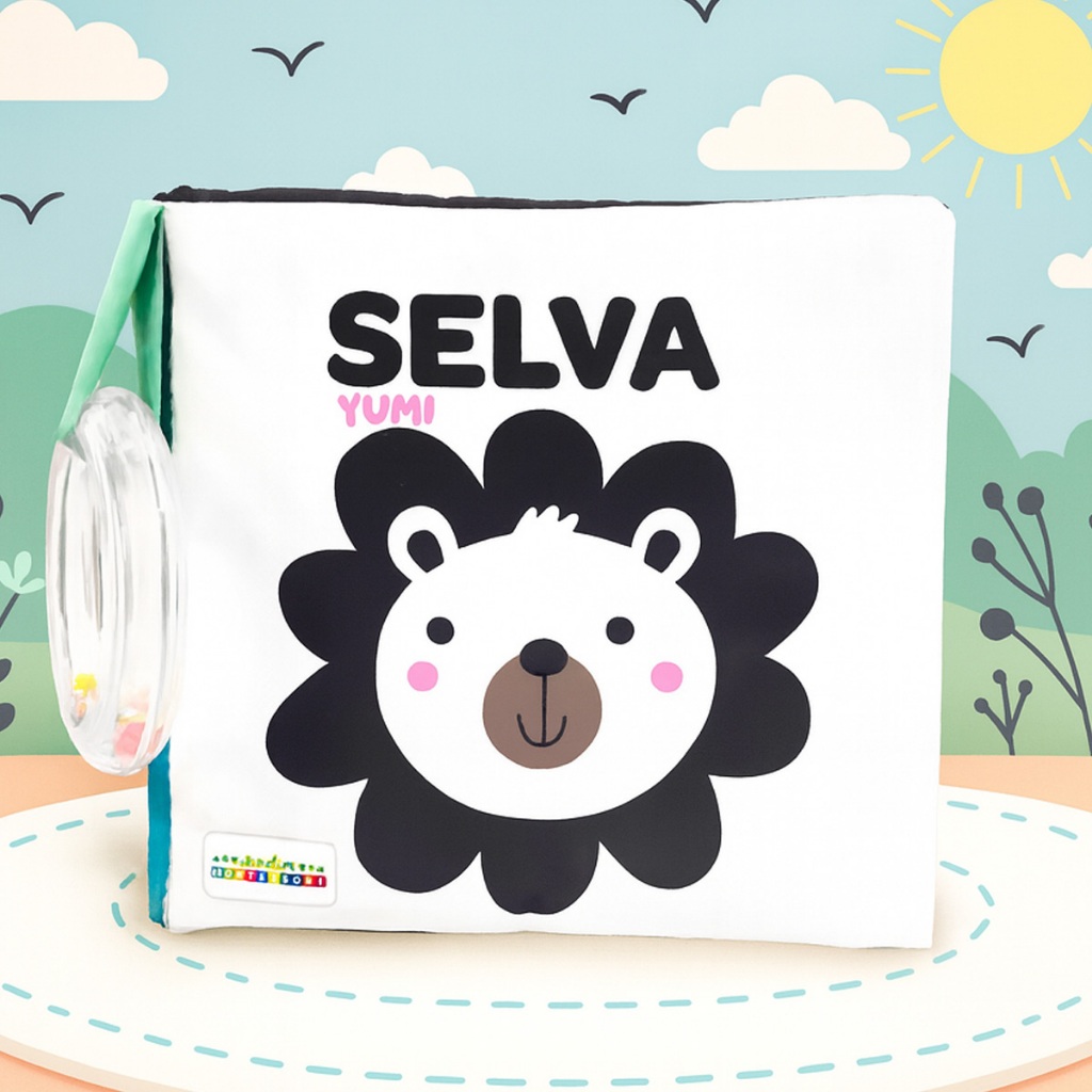 Livro De Pano Macio Para Bebês Alto-contraste Animais Selva Sensorial Bebê Choca
