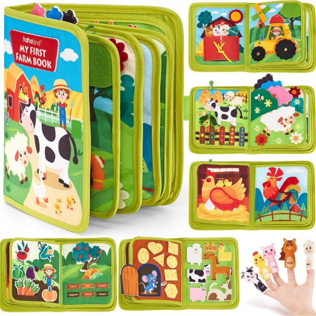 Livro Sensorial Montessori de Feltro de Atividades para Viagem de Carro Habilida